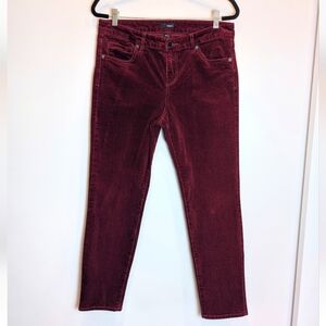 Edyson Burgundy Corduroy Hampton Skinny Pants Size 30S